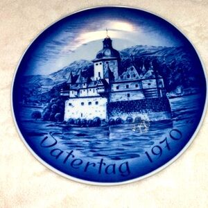 Vintage Datertag 1970 Castle Pfalz In The Rhine Collector's Plate - Father's Day